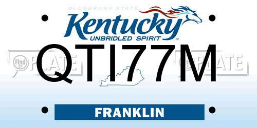 QTI77M Kentucky License Plate