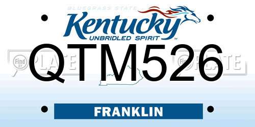 QTM526 Kentucky License Plate
