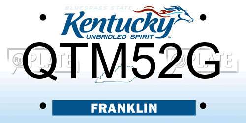 QTM52G Kentucky License Plate