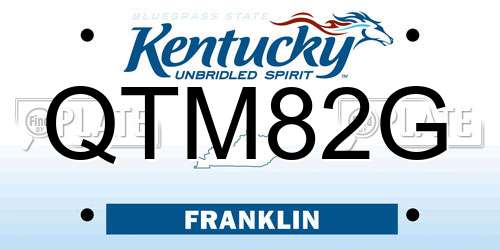QTM82G Kentucky License Plate
