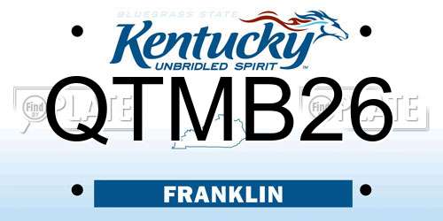 QTMB26 Kentucky License Plate
