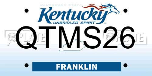 QTMS26 Kentucky License Plate