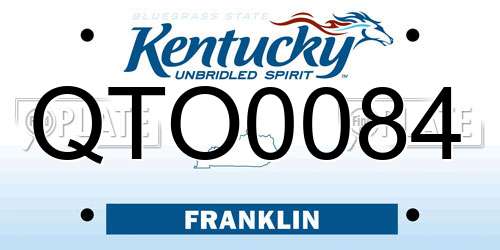 QTO0084 Kentucky License Plate