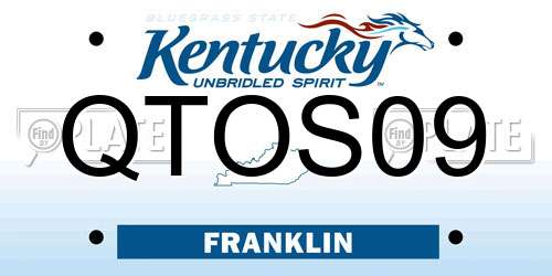QTOS09 Kentucky License Plate