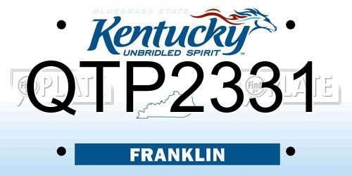 QTP2331 Kentucky License Plate