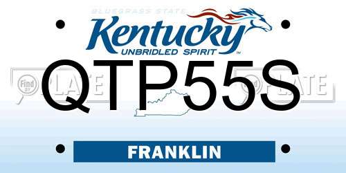 QTP55S Kentucky License Plate