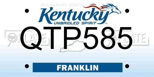 QTP585 Kentucky License Plate