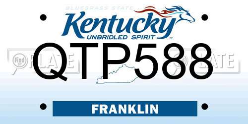 QTP588 Kentucky License Plate