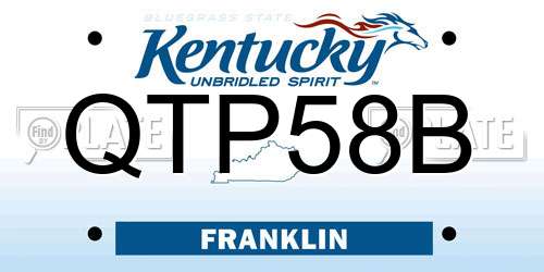 QTP58B Kentucky License Plate