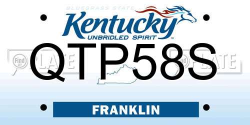 QTP58S Kentucky License Plate