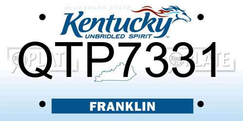 QTP7331 Kentucky License Plate