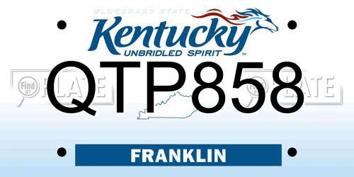 QTP858 Kentucky License Plate