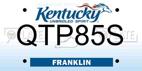 QTP85S Kentucky License Plate