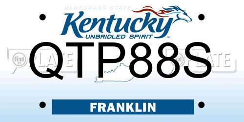QTP88S Kentucky License Plate