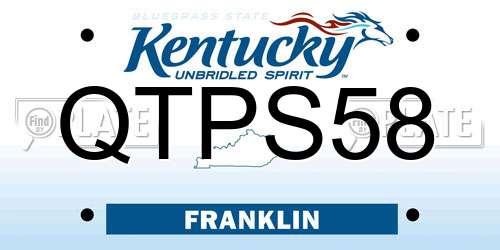 QTPS58 Kentucky License Plate