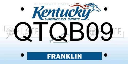QTQB09 Kentucky License Plate