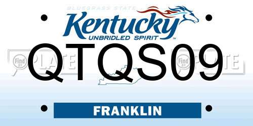 QTQS09 Kentucky License Plate