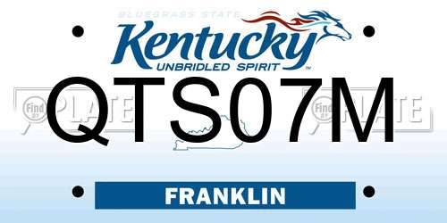 QTS07M Kentucky License Plate