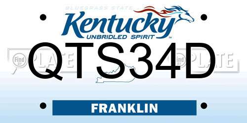 QTS34D Kentucky License Plate