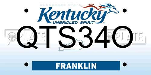 QTS34O Kentucky License Plate