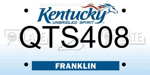 QTS408 Kentucky License Plate