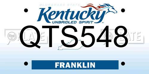 QTS548 Kentucky License Plate