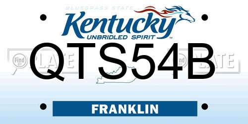 QTS54B Kentucky License Plate