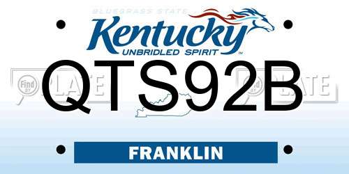 QTS92B Kentucky License Plate