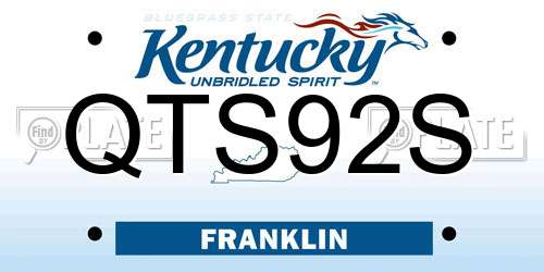 QTS92S Kentucky License Plate