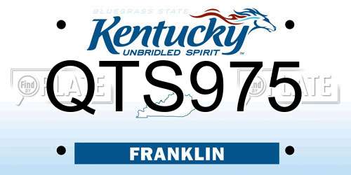 QTS975 Kentucky License Plate