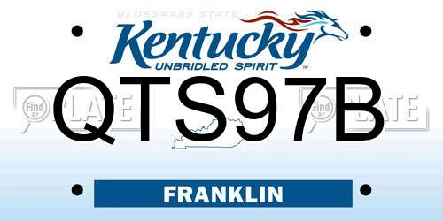 QTS97B Kentucky License Plate