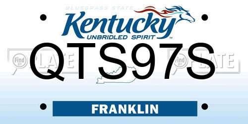 QTS97S Kentucky License Plate