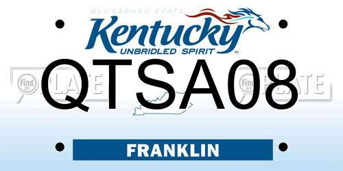 QTSA08 Kentucky License Plate