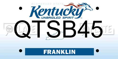 QTSB45 Kentucky License Plate