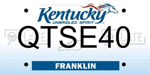QTSE40 Kentucky License Plate