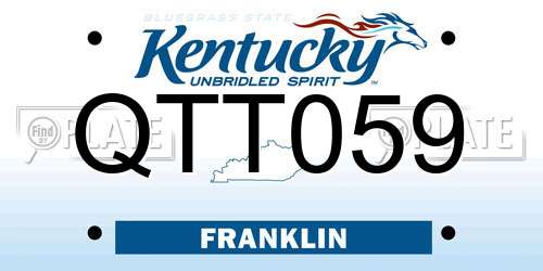 QTT059 Kentucky License Plate