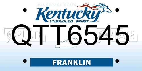 QTT6545 Kentucky License Plate