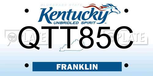 QTT85C Kentucky License Plate