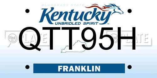 QTT95H Kentucky License Plate