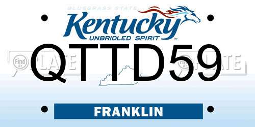 QTTD59 Kentucky License Plate