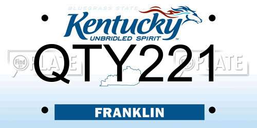 QTY221 Kentucky License Plate