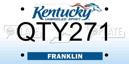 QTY271 Kentucky License Plate