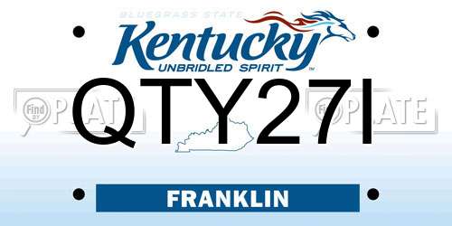 QTY27I Kentucky License Plate