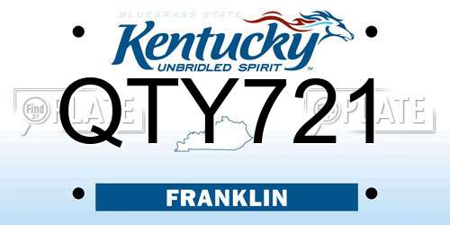 QTY721 Kentucky License Plate