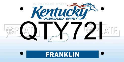 QTY72I Kentucky License Plate