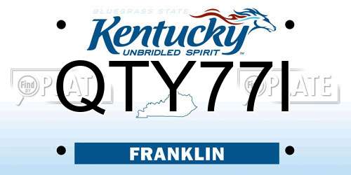 QTY77I Kentucky License Plate