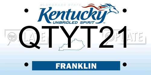 QTYT21 Kentucky License Plate