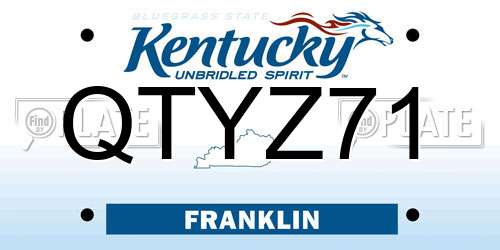 QTYZ71 Kentucky License Plate
