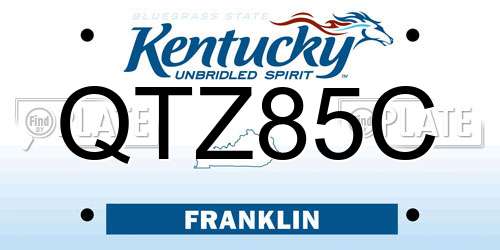 QTZ85C Kentucky License Plate