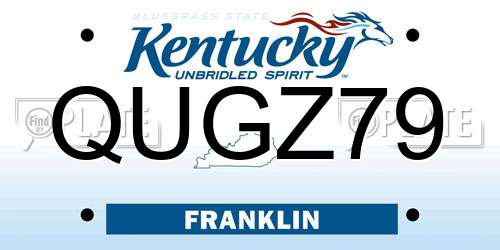 QUGZ79 Kentucky License Plate